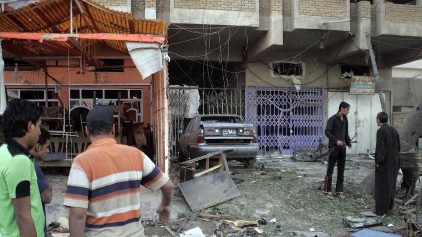 Twelve bomb blasts were unleashed near cafes and restaurants in Shiite districts around Baghdad overnight.