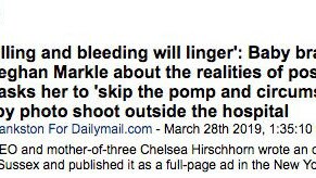 Headline on Meghan's 'swelling and bleeding' lingering