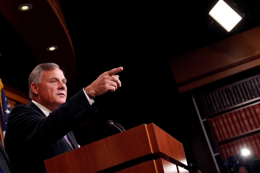 Richard Burr speaking and pointing his finger.