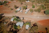 An aerial view of the small NT town of Larrimah.
