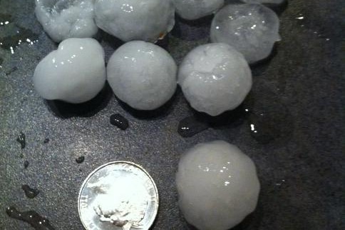 Large pieces of hail