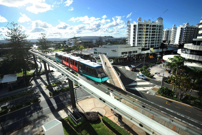 Monorail over Broadbeach on the Gold Coast