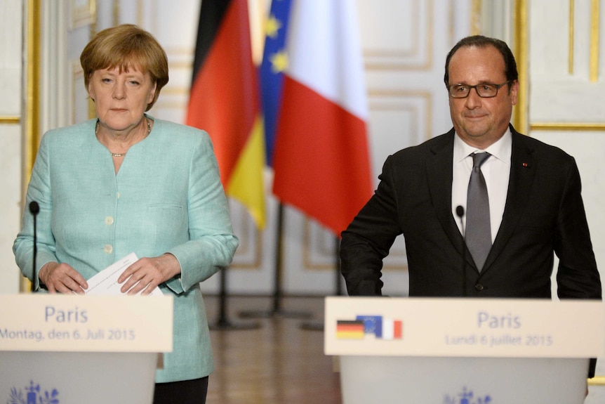 Angela Merkel and Francois Hollande