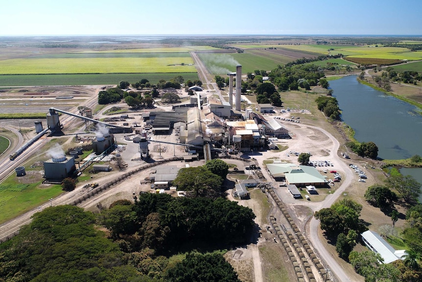 Sugar mill photographed from the air