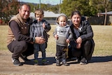 An Ezidi family spending time in a Toowoomba park.