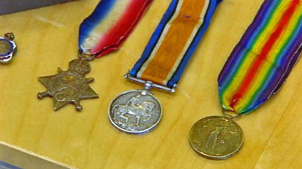 The medals were found in a tobacco tin.