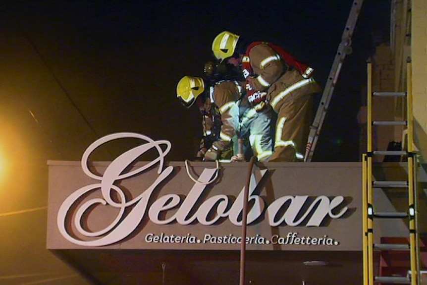 Fire crews on the scene of a blaze at Gelobar, in Brunswick East.