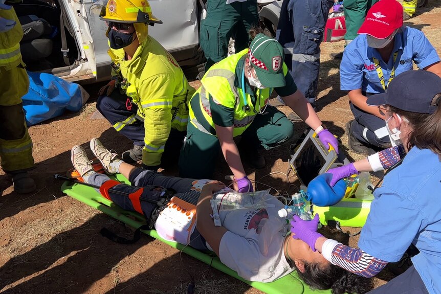 Car crash simulation brings outback first responders together for