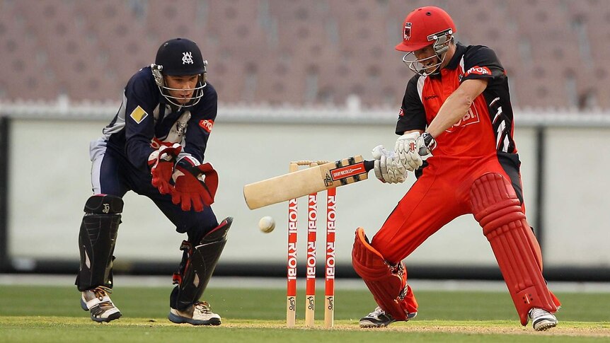 South Australia's Michael Klinger on his way to 88 against Victoria at the MCG.