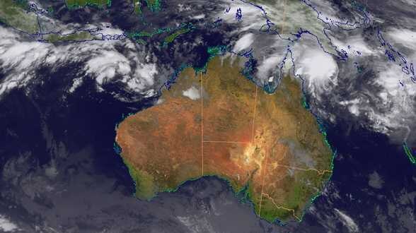 A satellite image of Australia