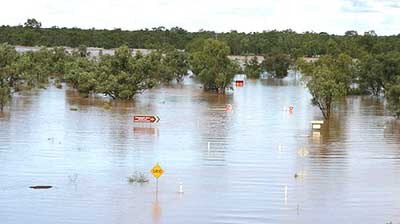 Enough for a week ... supplies have arrived at the flooded community of Burketown in the Gulf country.