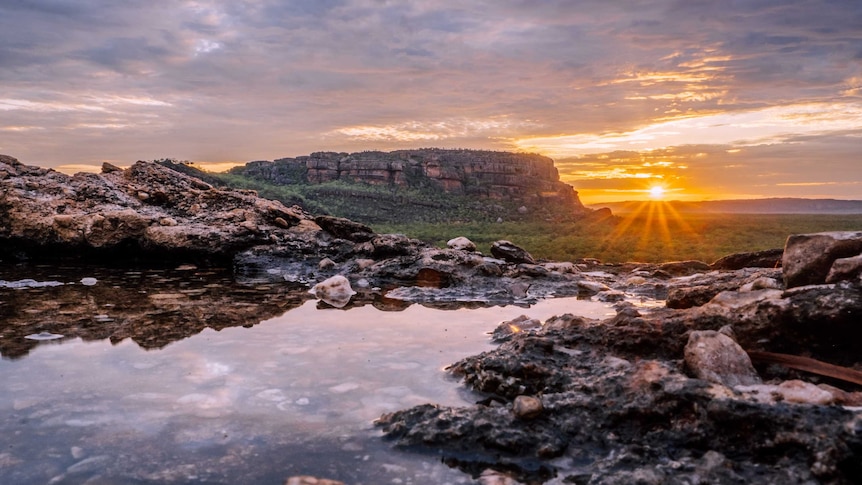 The sun sets over Kakadu National Park.