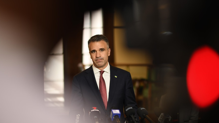 Premier Peter Malinauskas during a press conference on May 24, 2022