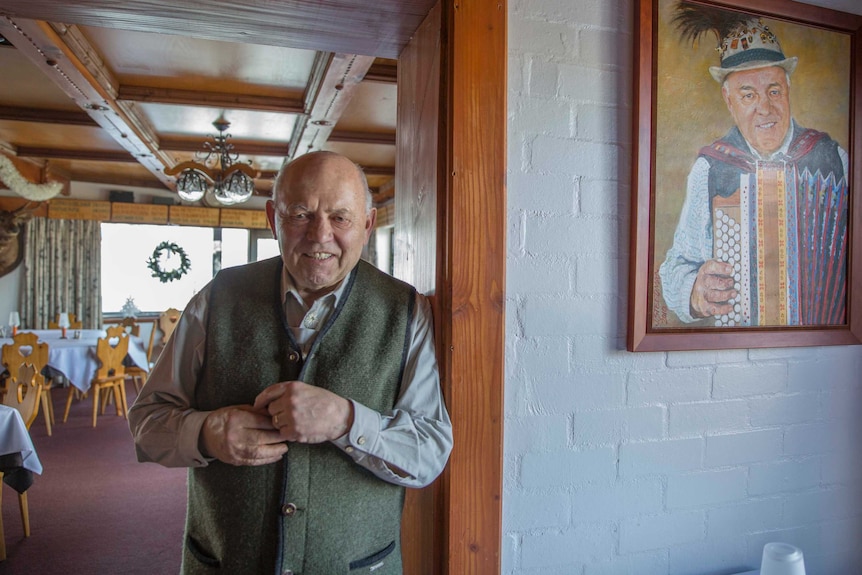 Hans Grimus in his Mount Buller hotel