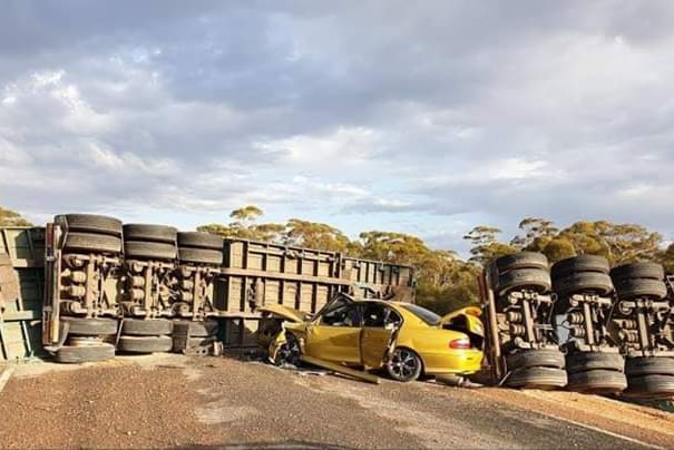 Darren Beer’s ute slammed into an overturned truck at 110 km/h on a pitch black Nullarbor highway.