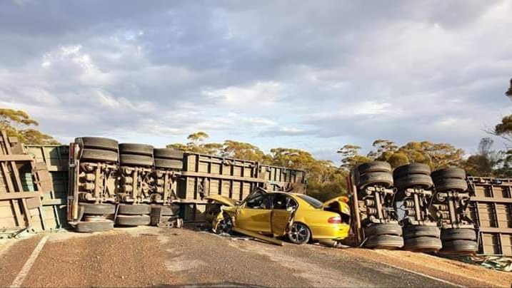 Darren Beer’s ute slammed into an overturned truck at 110 km/h on a pitch black Nullarbor highway.