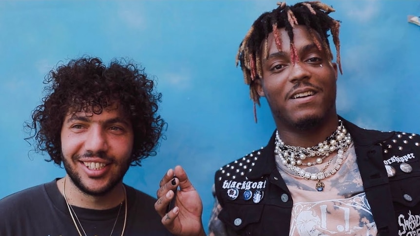 Benny Blanco and Juice WRLD on the set of the 'Graduation' music video