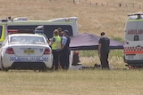 Scene of a skydiving accident at Goulburn Airport