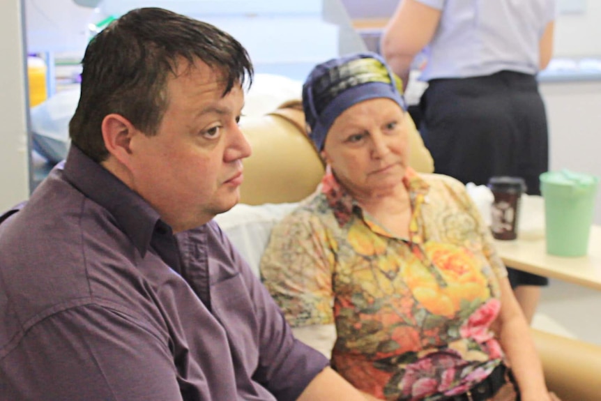 Ben Lawrence and Jane Charuba liaising with her oncologist in Townsville.