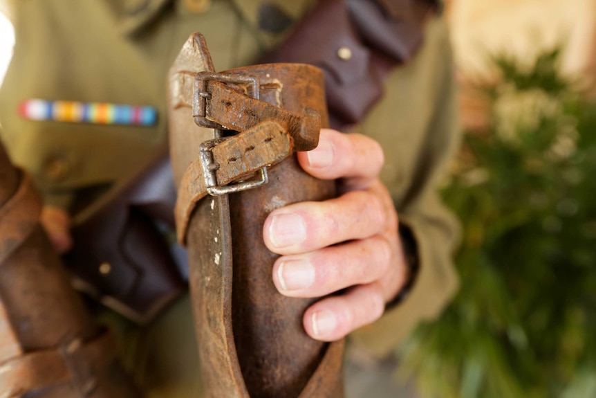 Leather gear used by Bruce Lester and his horse Goo Goo at Beersheba.