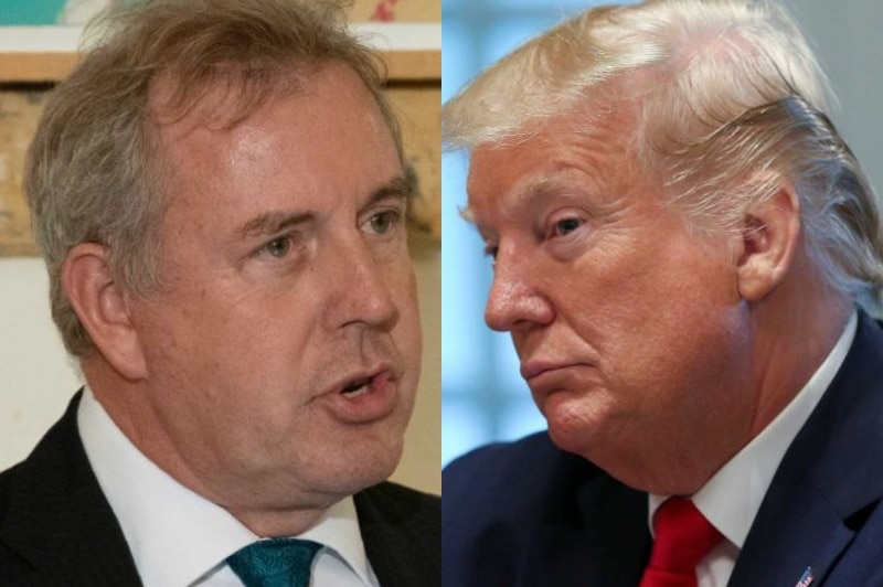 A composite image of British ambassador Kim Darroch and US President Donald Trump.