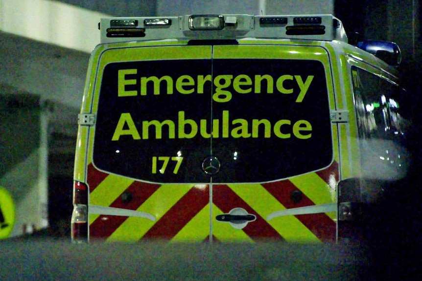 The back of an ambulance.