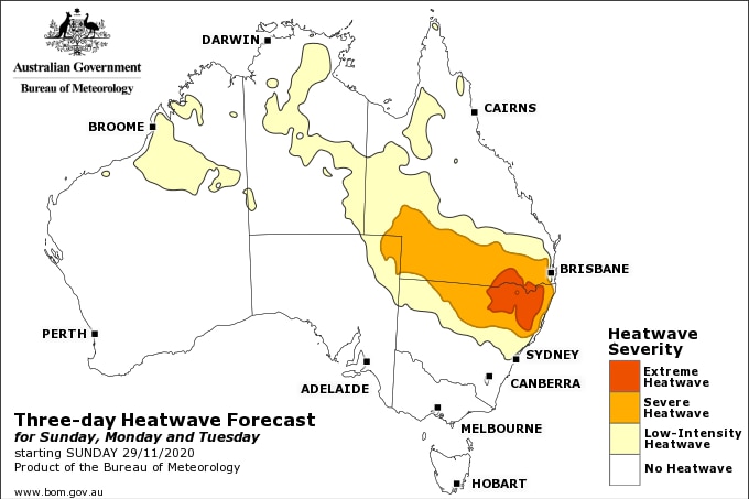 map showing red patch in Northern New South Wales and Southern Queensland