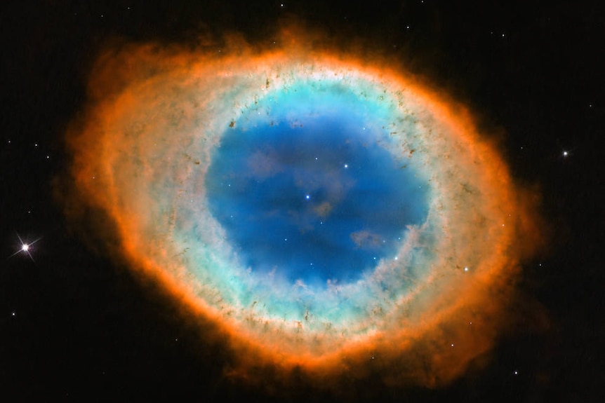 Hubble telescope 2017 images were colourised to represent the chemical make up of Messier 57