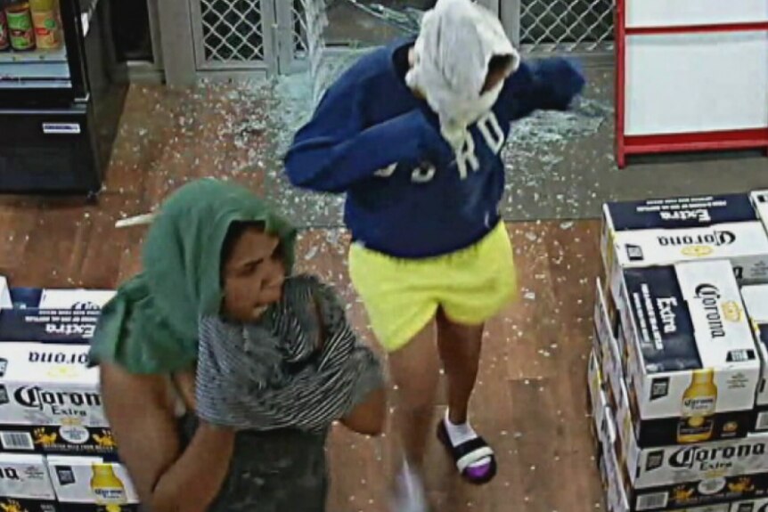 A image from CCTV footage of a burglary at Gold Creek on New Year's Eve.
