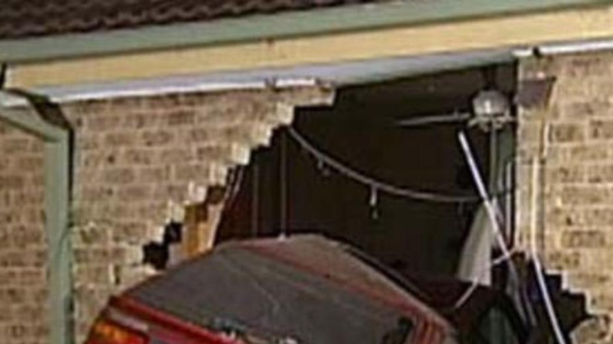 The car smashed through the wall of the Carrum Downs house.