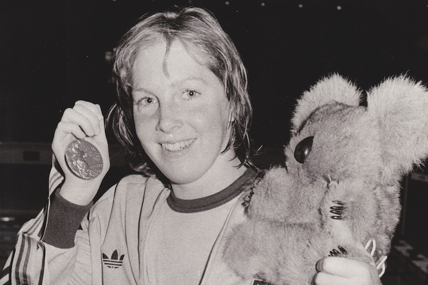 Michelle Ford with Olympic gold medal in Moscow