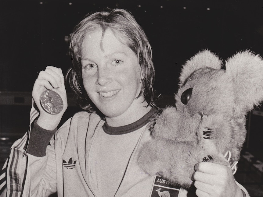 Michelle Ford with Olympic gold medal in Moscow