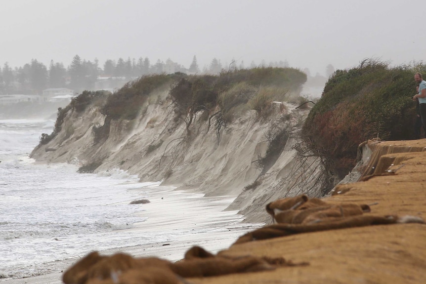 A severely eroded stretch of coast.