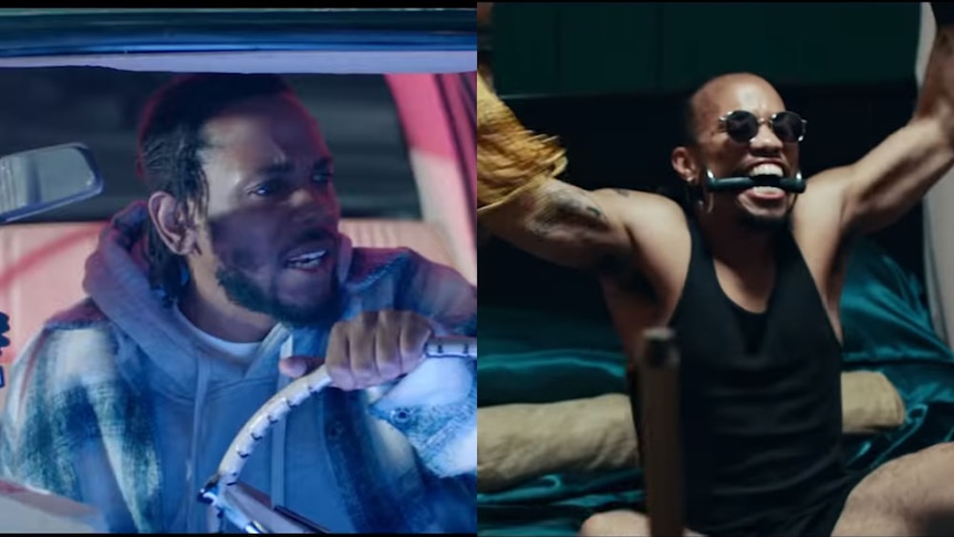 Kendrick Lamar and Anderson .Paak in the music video for their 2018 collaboration 'Tints'