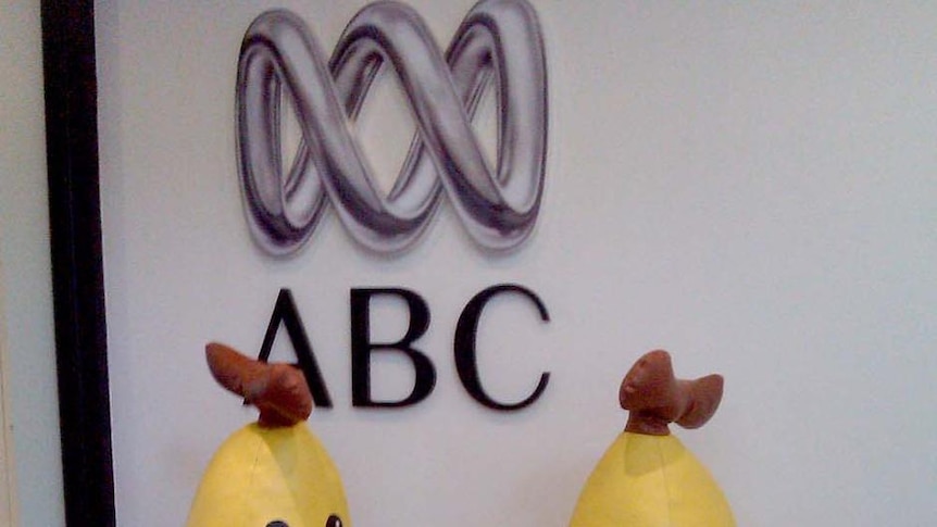 Bananas in Pyjamas in ABC foyer