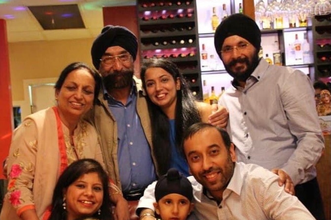 Harjot Singh and family with his father, Jastinder Pal Singh.
