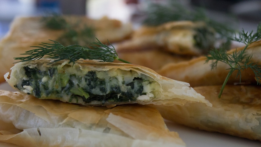 Cooked wild spinach parcels