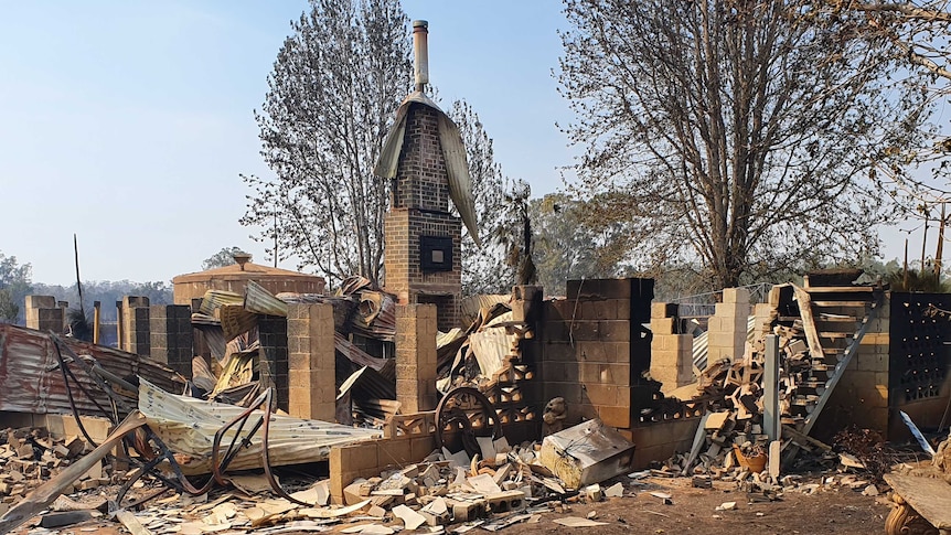 A devastated, broken and burnt home.