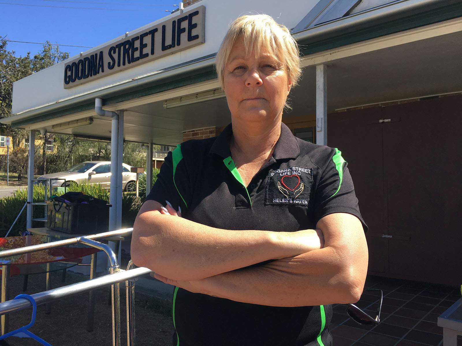 Helen Youngberry at the Goodna Street Life op shop
