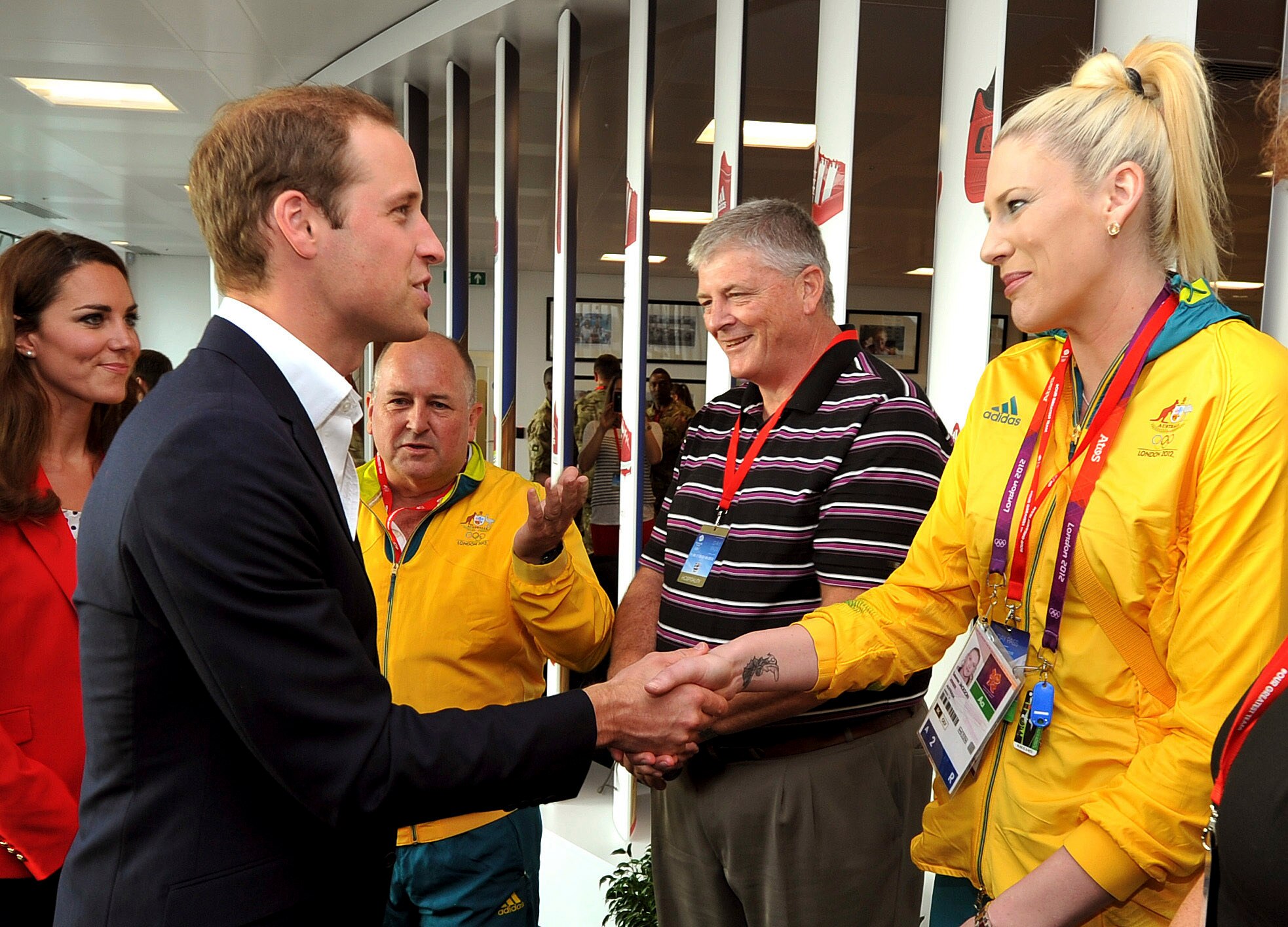 Lauren Jackson shaking hands with Prince William