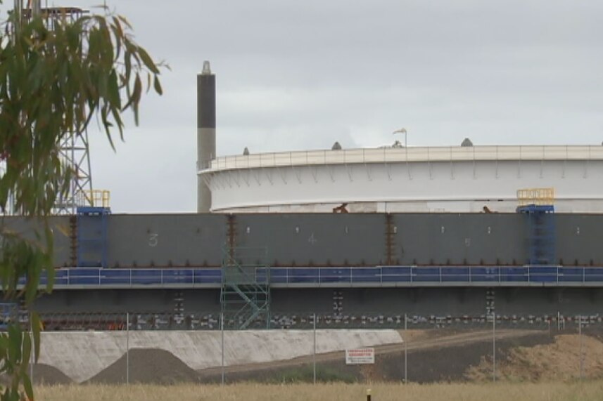 A tank at the Viva Energy oil refinery.