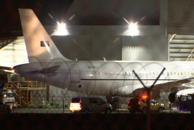 A plane on the tarmac at Melbourne Airport.