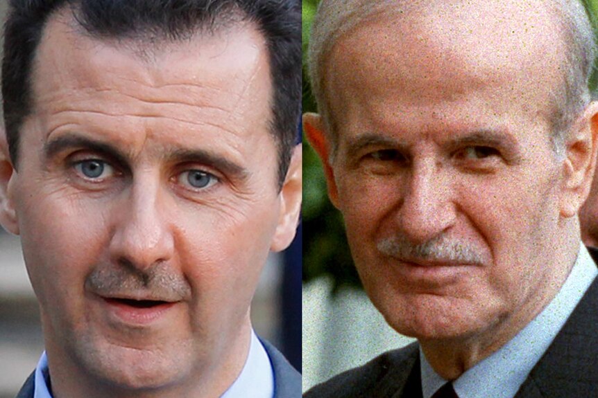 LtoR Bashar al-Assad and his father, Hafez.