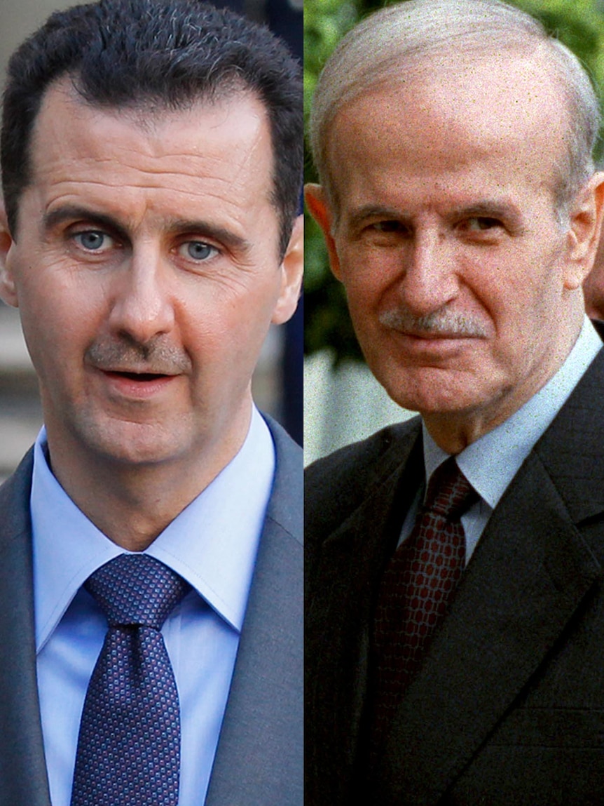 LtoR Bashar al-Assad and his father, Hafez.