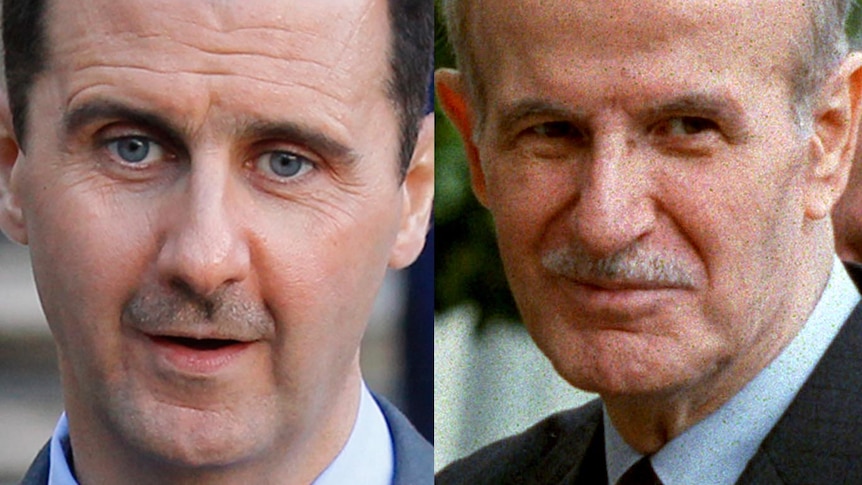 LtoR Bashar al-Assad and his father, Hafez.