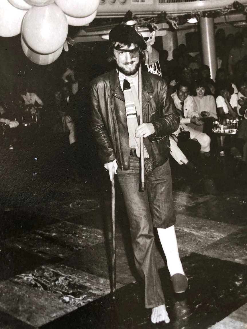 Picture of an old photo of John Woodroffe on a ship back to Australia