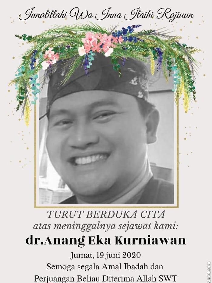 An death notice for Dr Anang Eka Kurniawan released by the Indonesian Doctors Association.