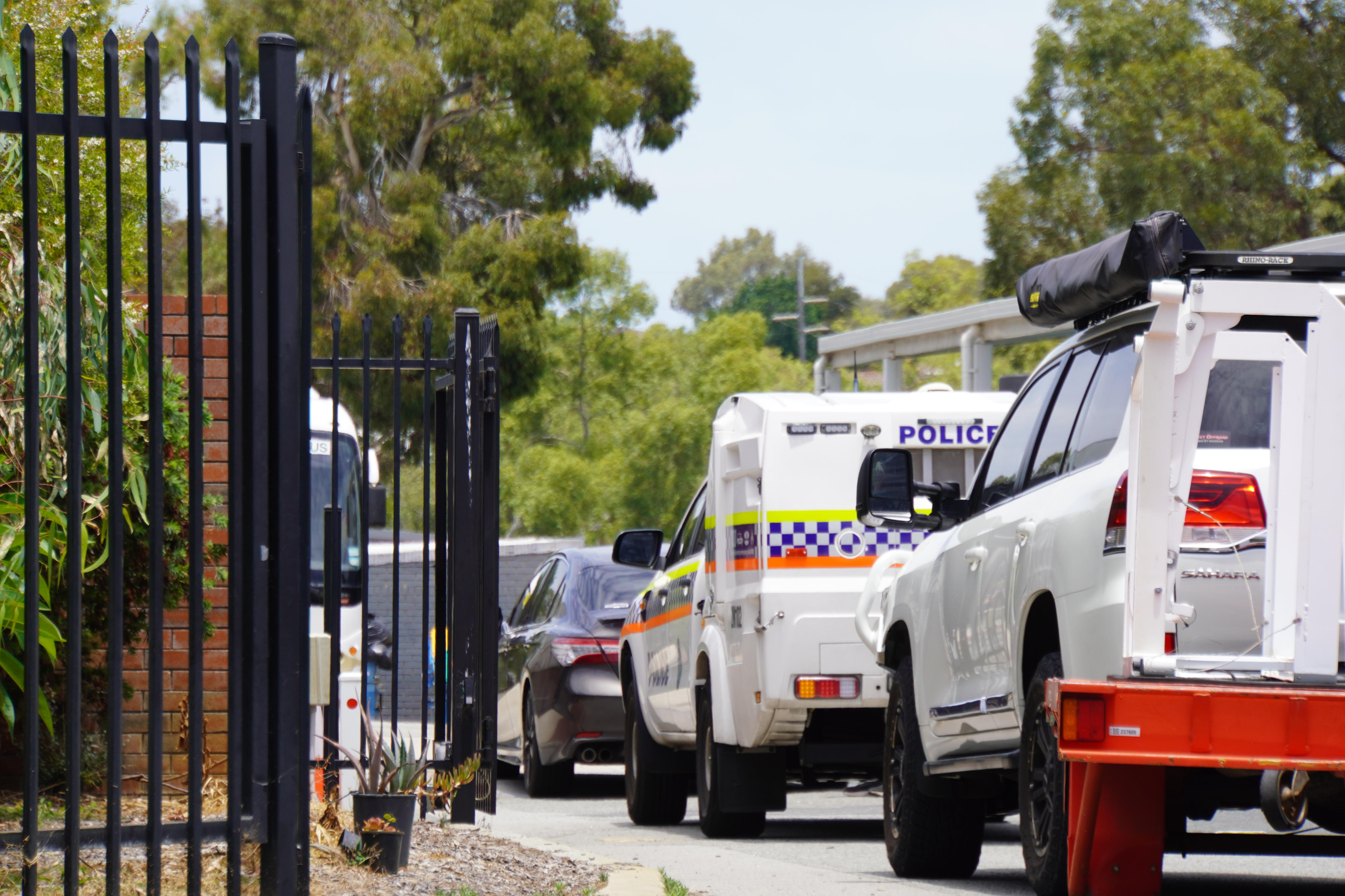 Police outside a high school