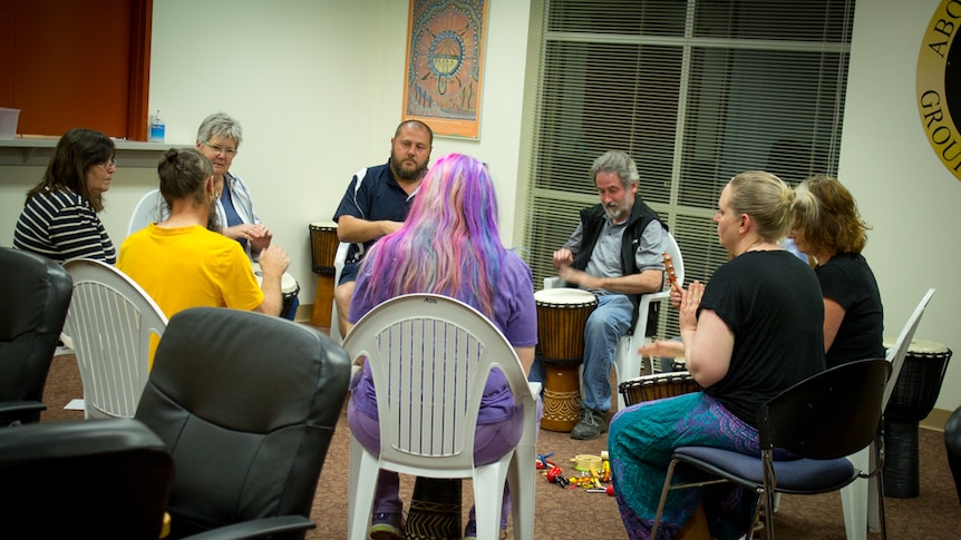 Drumming therapy group