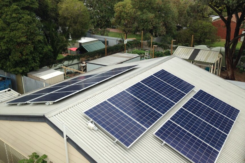 Part of the 7.8kW solar system installed at the Camden Community Centre.